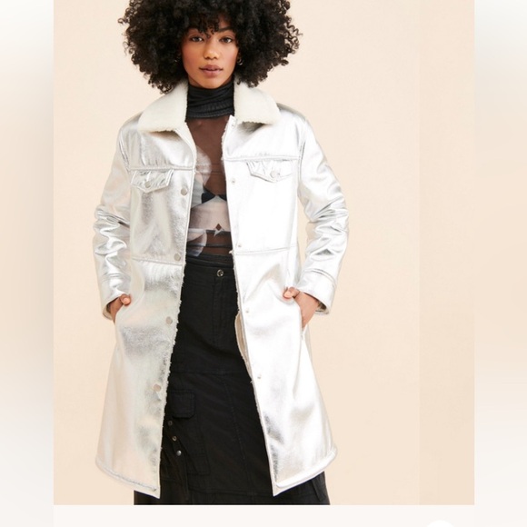 Avec Les Filles Jackets & Blazers - Avec Les Filles Silver Coat